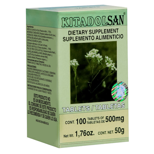 Tabletas KITADOLSAN ® matarique compuesto caja frasco 100