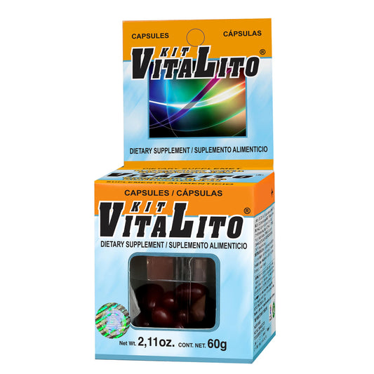 Cápsulas KITVITALITO ® complejo B con bioflavonoides caja frasco 50