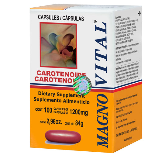 Cápsulas MAGNOVITAL ® carotenoides caja frasco 100