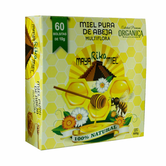 Bolsitas MAYA RIKA MIEL ® miel orgánica caja 60 sobres de 10g