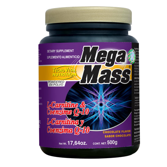 Polvo MEGAMASS ® l-carnitina y coenzima Q10 bote 500g