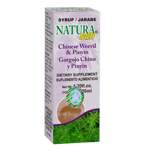 Jarabe NATURASAN ® gorgojo chino y pinyin caja frasco 120ml