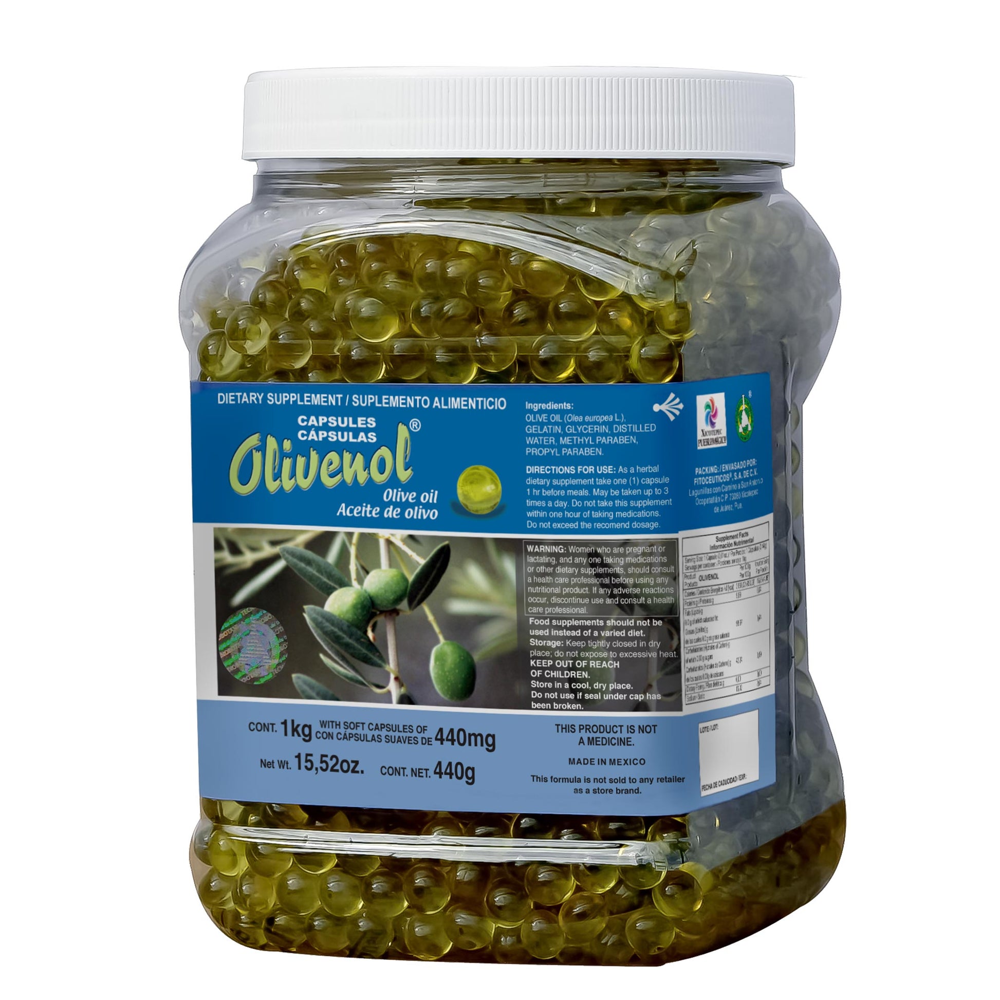 Cápsulas OLIVENOL ® aceite de oliva bote 1kg – Herbolaria y Nutrición