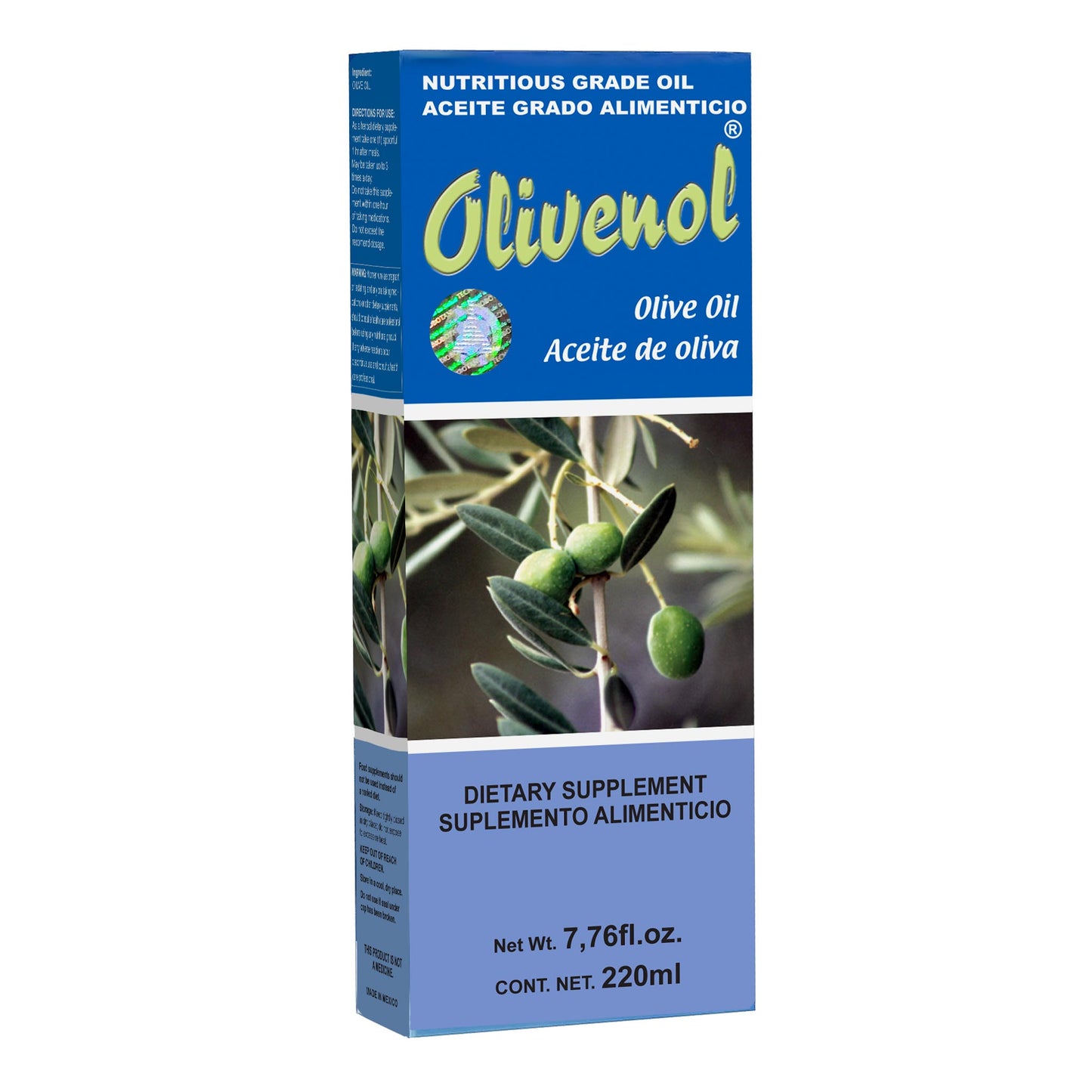 Aceite alimenticio OLIVENOL ® aceite de oliva caja frasco 220ml