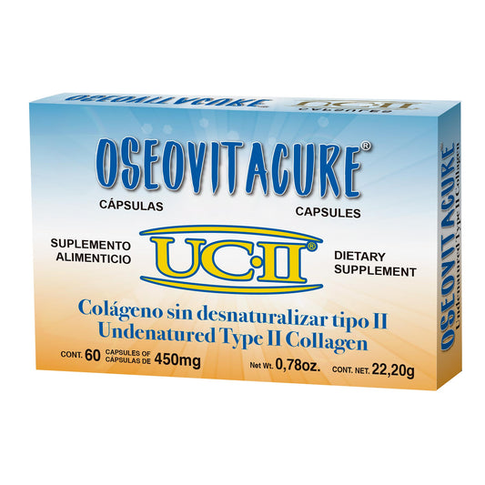 Cápsulas OSEOVITACURE ® colágeno tipo II caja frasco 60