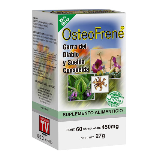 Cápsulas OSTEOFRENE ® herpagofito y suelda caja frasco 60