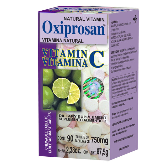 Tabletas OXIPROSAN ® vitamina C caja frasco 90