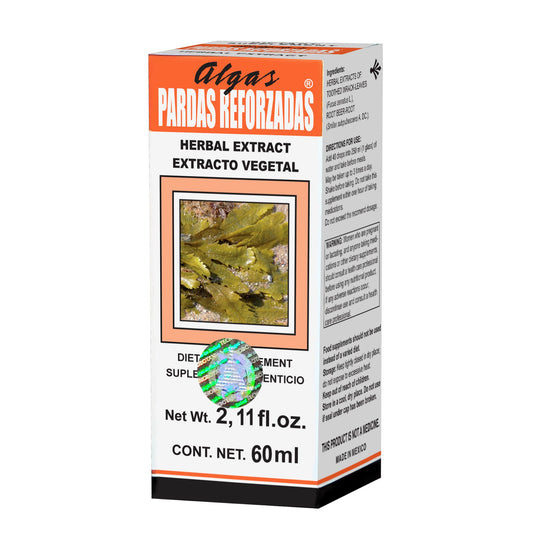 Extracto vegetal PARDAS REFORZADAS ® algas pardas caja frasco gotero 60ml
