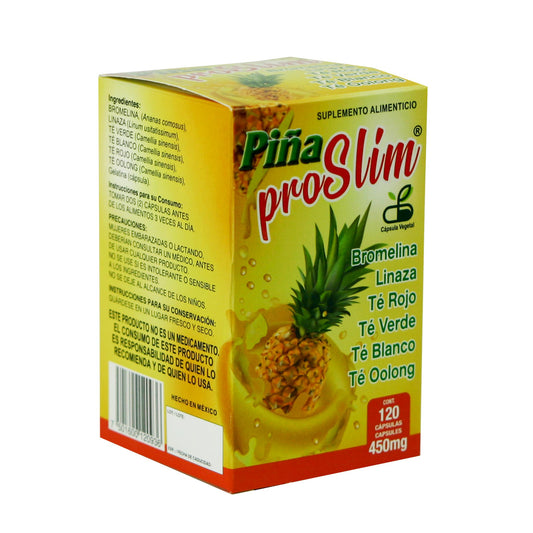 Cápsulas PIÑA PROSLIM ® bromelina reforzada caja frasco 120