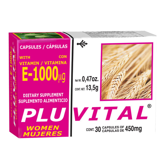 Cápsulas PLUVITAL ® MUJERES vitamina E1000 caja blister 30