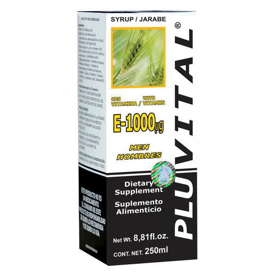 Jarabe PLUVITAL ® HOMBRES vitamina E-1000 caja frasco 250ml