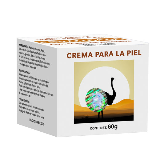 Crema facial PORANGABA ® aceite de avestruz tarro 60g