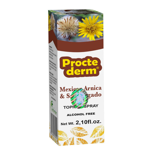 Spray tópico PROCTEDERM ® árnica con sangregado caja frasco aspersor 70ml