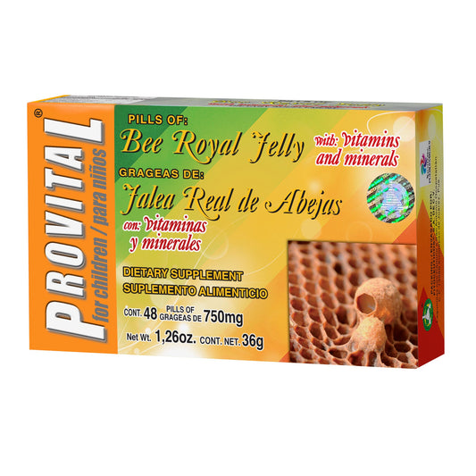 Grageas PROVITAL ® jalea real de abejas  vitaminas y minerales caja blister 48