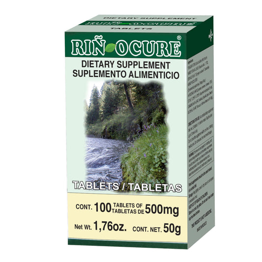Tabletas RIÑOCURE ® palo taray compuesto caja frasco 100