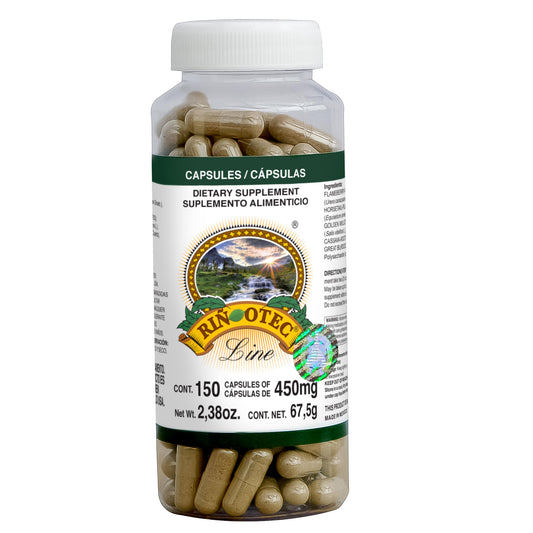 Cápsulas RIÑOTEC ® hojas de equiseto y salguero frasco 150