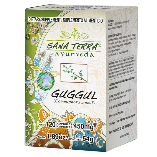 Cápsulas SANA TERRA ® guggul caja frasco 120