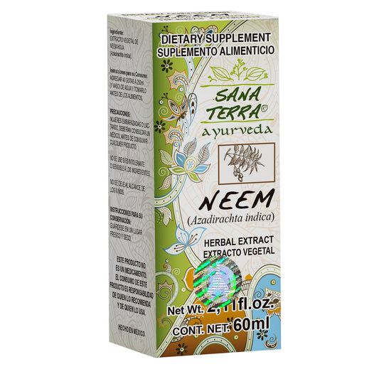 Extracto vegetal SANA TERRA ® neem caja frasco gotero 60ml