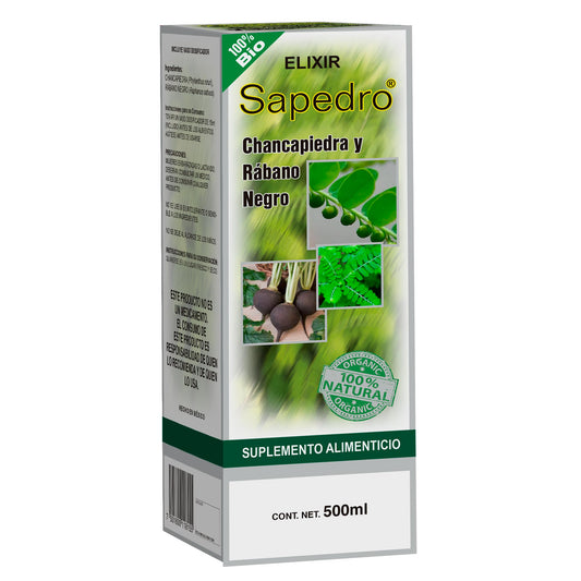 Elixir SAPEDRO ® chancapiedra y rábano negro caja frasco 500ml