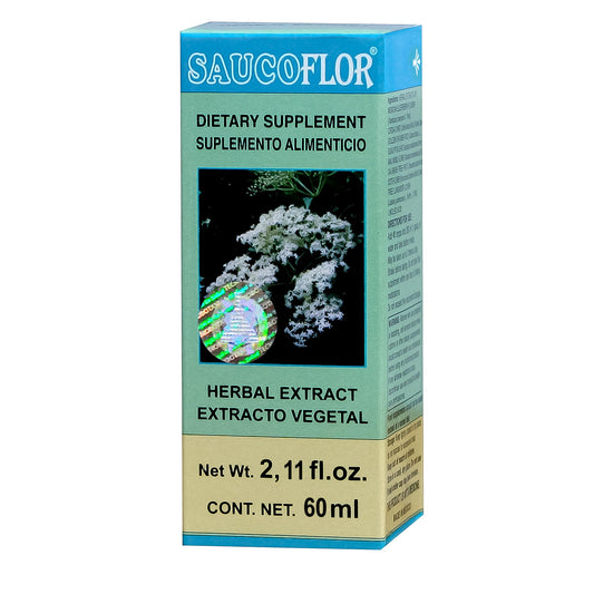 Extracto vegetal SAUCOFLOR ® sauco compuesto caja frasco gotero 60ml
