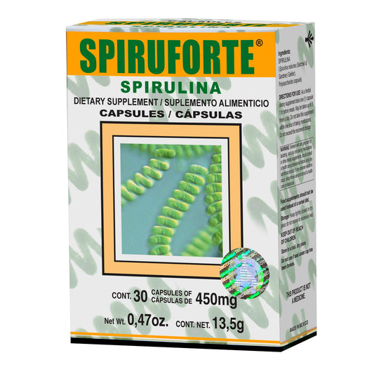 Cápsulas SPIRUFORTE ® spirulina caja blister 30