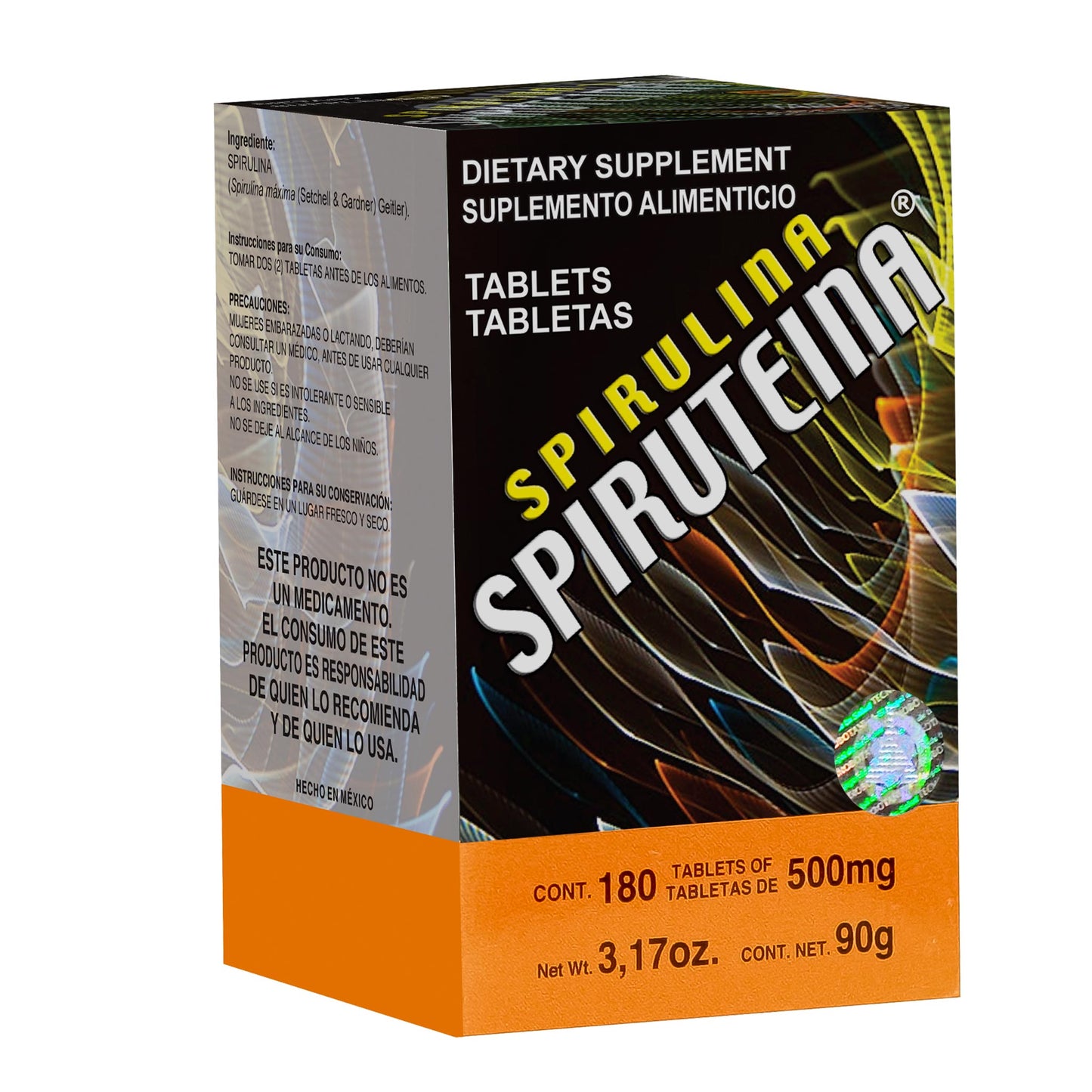 Tabletas SPIRUTEINA ® glutamina y spirulina caja frasco 180u