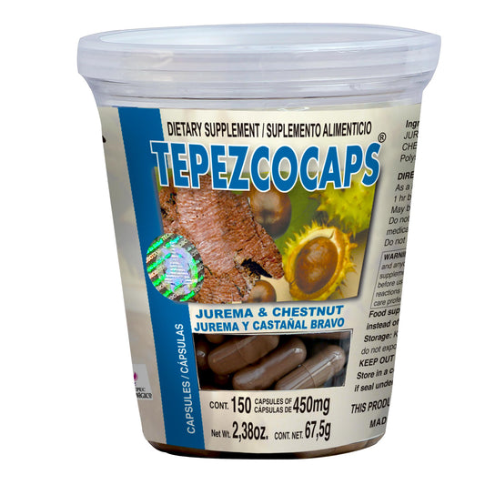 Cápsulas TEPEZCOCAPS ® jurema y castañal bravo frasco 150