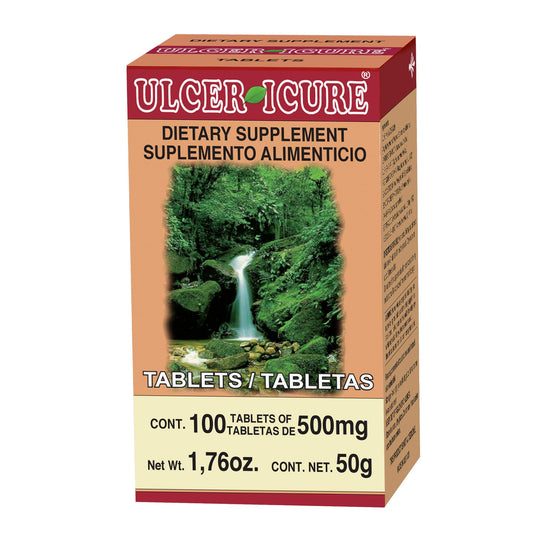 Tabletas ULCERICURE ® mangle rojo compuesto caja frasco 100
