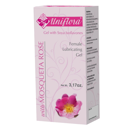 Gel lubricante UNIFLORA ® rosa mosqueta  isoflavonas de soya caja tubo 90g