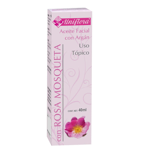 Aceite facial UNIFLORA ®  aceite de rosa mosqueta y argán frasco 40ml