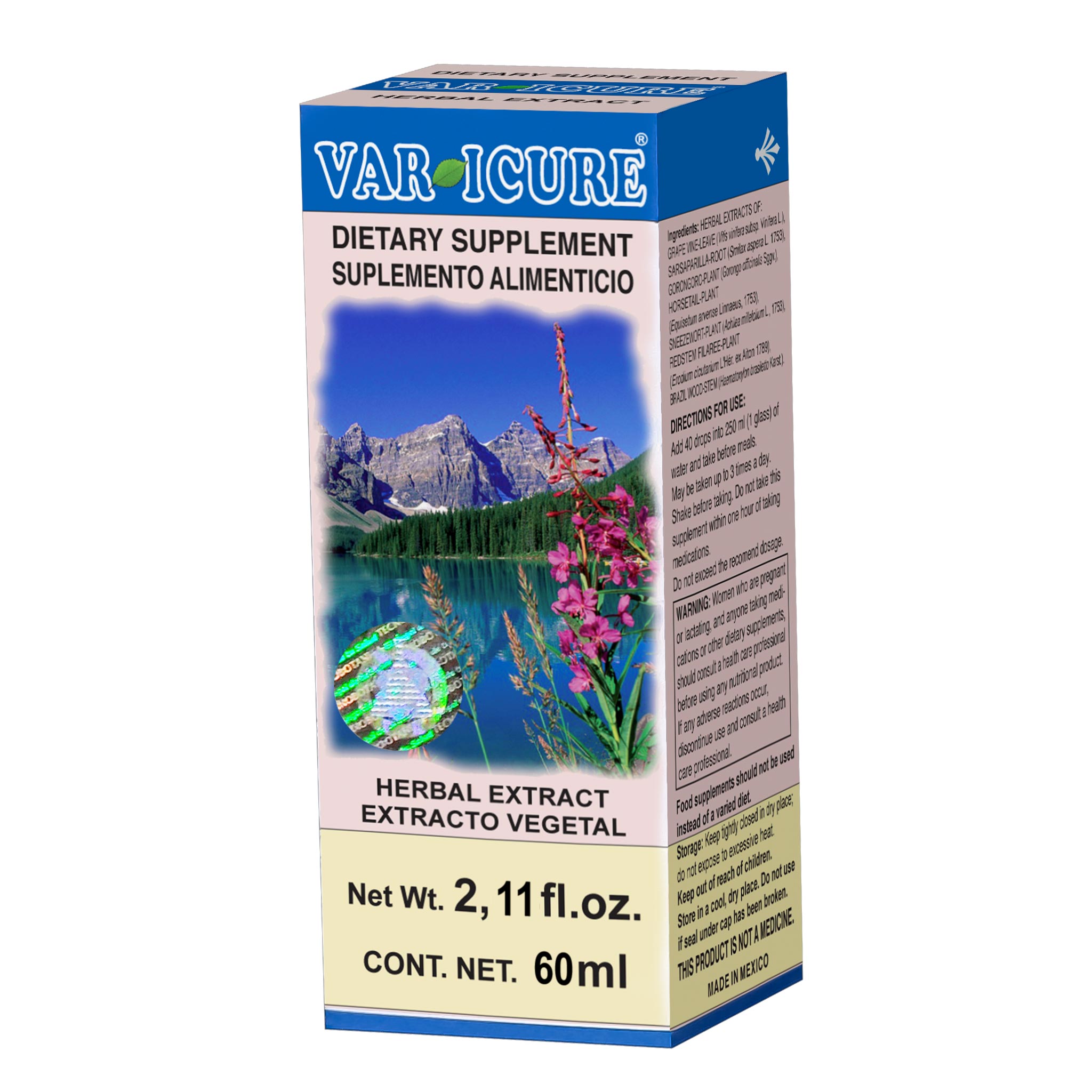 Extracto vegetal VARICURE ® equiseto compuesto caja frasco gotero 60ml ...