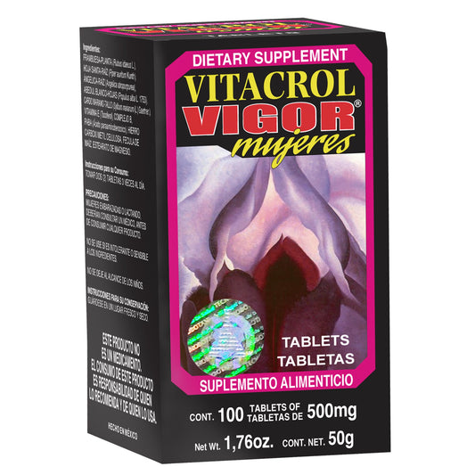 Tabletas VITACROL VIGOR MUJERES ® vitacrol vigor mujeres caja frasco 100