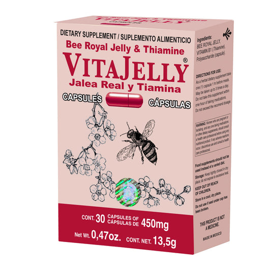 Cápsulas VITAJELLY ® jalea real y tiamina caja blister 30