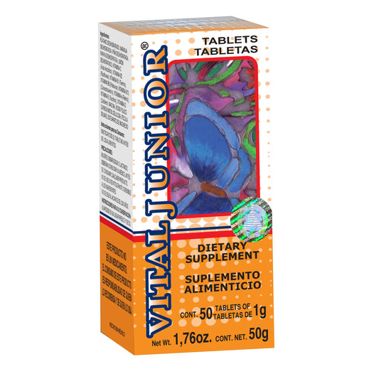Tabletas VITALJUNIOR ® vitaminas y minerales caja frasco 50