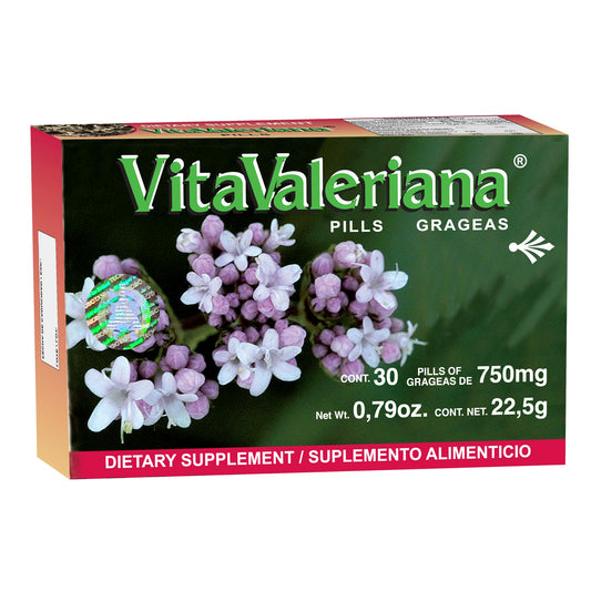 Grageas VITAVALERIANA ® raíz de valeriana blanca caja blister 30