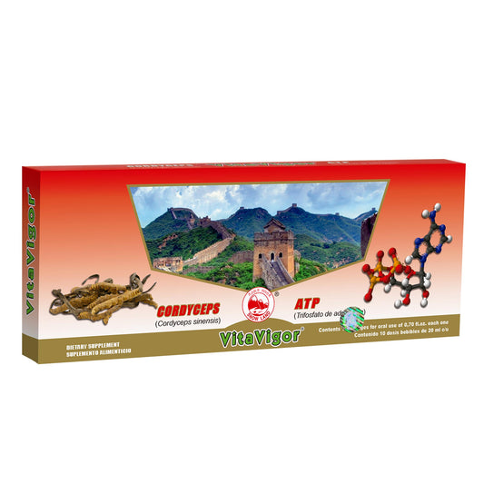 Ampolletas ingeribles VITAVIGOR ® cordyceps y ATP 10 frascos de 20ml