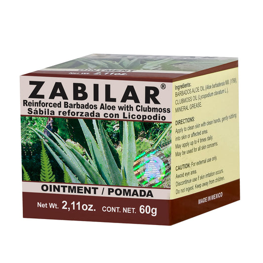Pomada ZABILAR ® aceites de sábila y licopodio tarro 60g